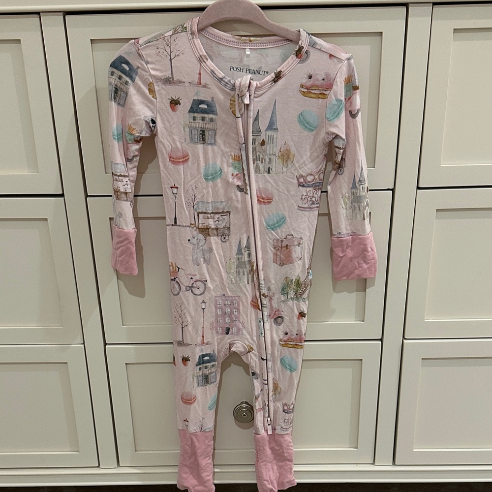 Posh Peanut Pastel Illustrated Kids Footie